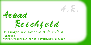 arpad reichfeld business card